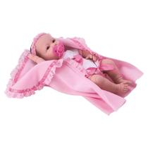 Boneca New Born Faz xixi Com Mamadeira Chupeta e Fraldinha