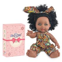 Boneca Nice2you preta afro-americana de 10 polegadas com vestido Boneca Nice2you preta afro-americana de 10 polegadas com vestido