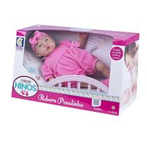 Boneca Ninos Reborn Pesadinha Rosa com Cheirinho de Bebê Cotiplás