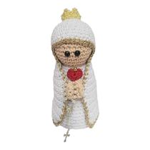 Boneca Nossa Senhora de Fátima Crochê 18x8,5cm