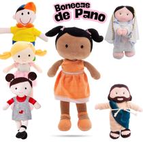 Boneca Pano Bebê Infantil Pelúcia Artesanal Antialérgico Lavável Naninha dormir brincar Menino Menina