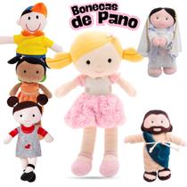 Boneca Pano Bebê Infantil Pelúcia Artesanal Antialérgico Lavável Naninha dormir brincar Menino Menina