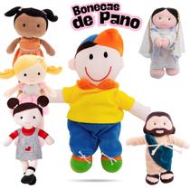 Boneca Pano Bebê Infantil Pelúcia Artesanal Antialérgico Lavável Naninha dormir brincar Menino Menina