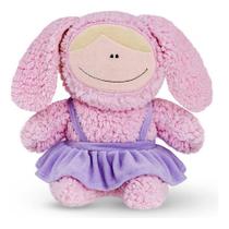 Boneca Pano Infantil Pelucia Coelhinha Vestido Lilas 25 Cm
