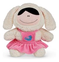 Boneca Pano Infantil Pelucia Coelhinha Vestido Rosa 25 Cm
