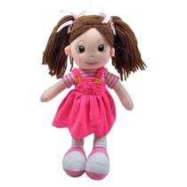 Boneca Pano Saia Pink Com Trança 34 Cm Boneca Pano Saia Pink Com Trança 34 Cm