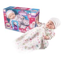 Boneca Para Crianças Bebe Com Gorro Cobertor E Roupa De Frio - Milk Brinquedos
