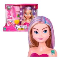 Boneca para maquiar busto nancy hair shine com acessórios - super toys