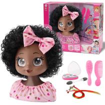 Boneca Para Pentear Maquiar Brinquedo Infantil Menina Negra - Bee Toys