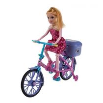Boneca Passeio de Bicicleta Com Luzes, Som e Anda Sozinha