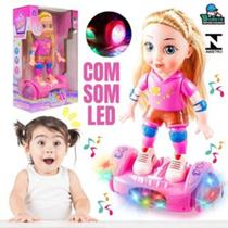 Boneca Patinadora com LED, Som e Movimentos Divertidos - Brinquedo Infantil Interativo