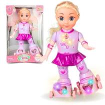 Boneca Patinadora Infantil Com Luzes E Música Anda Patina Canta Dança