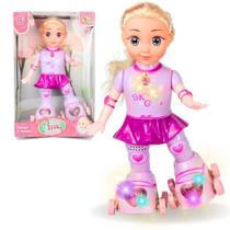 Boneca Patinadora Infantil Com Luzes E Música Anda Patina Canta Dança
