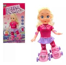 Boneca Patinadora Patins Amy Brinquedo Elétrico Som E Led