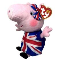 Boneca Pelúcia Pequena Ty Beanie Babies Porca Peppa Pig Reino Unido 19 cm Irmã George Pig - Dtc - Dtc Brinquedos