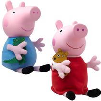 Boneca Peppa Pig Infantil E Boneco George 32cm Kit Bonecos Originais Pelúcia E Vinil Irmãos Novabrink