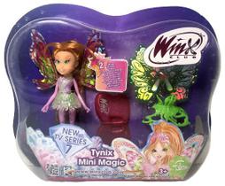 Boneca Pequena Colecionável Fada Fadinha Menina Flora Com Acessórios - Winx Club - Fairy School - Coleção Tynix Mini Magic - Edimagic
