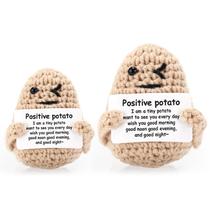 Boneca PEUTIER Mini Positive Funny Potato Tricotada de Lã 8 e 9,7 cm