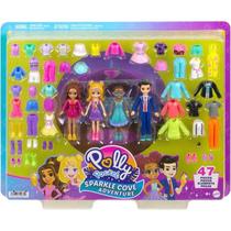 Boneca Polly Pocket Conjunto Fashion Baía Mágica - Polly, Shani, Gilda e Jake c/ Acessórios - Mattel
