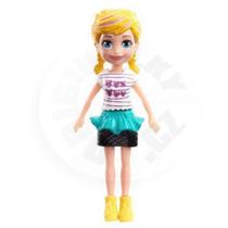 Boneca polly pocket impulse - polly - saia preta e turquesa - hkv79