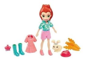 Boneca Polly Pocket Lila Com Coelhinho - Mattel Gdm11