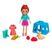 Boneca Polly Pocket Lila e sua Coelhinha 4+ GDM11 Mattel