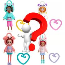 Boneca Polly Pocket Original Casaco de Bichinho Sortido com Capuz Amigas da Moda Presente Menina