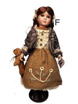 Boneca Porcelana Camponesa Francesa 60cm Cachos Lindos