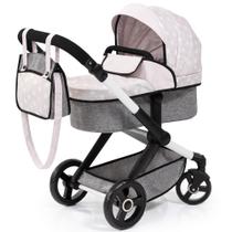Boneca Pram Bayer Design Xeo Grey & White Stars para bonecas de 18"