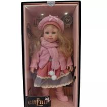 Boneca Pretty Girl com Boina Rosa e Cabelo Castanho - Toys Import J24070
