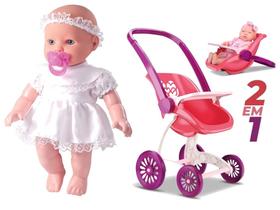 Boneca Primeira Oração Pai Nosso mais Carrinho de passeio Confort Baby 2 em 1 Kit