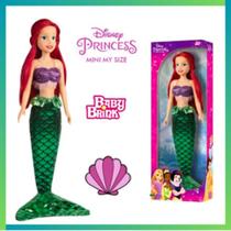 Boneca Princesa Ariel Pequena Sereia Articulada 65Cm Baby Brink