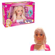 Boneca Princesa Busto Para Pentear Com Acessórios Lucy Hair - Braskit
