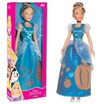 Boneca Princesa Cinderela Disney Grande Original Articulada 55cm Feita Em Vinil Novabrink