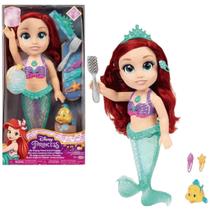 Boneca Princesa Disney Ariel Musical Com Som E Luz Multikids