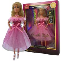 Boneca Princesa Fashion Anlily Vestido Festa Acessórios Castela