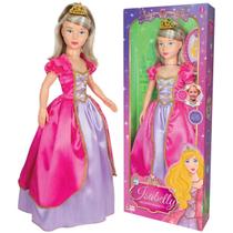 Boneca Princesa Isabelly Com Colar Infantil Articulada 80Cm