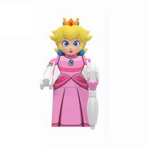 Boneca princesa peach super mario bros bloco de montar