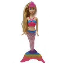 Boneca Princesa Sereia Musical Cauda Brilhante - Happy girl