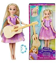 Boneca Princesas Disney Rapunzel Com Violão Articulada 26 cm Violão Muda Cor - Hasbro