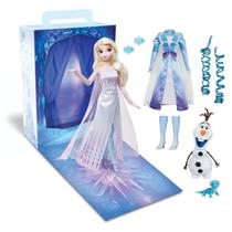 Boneca Princess Story Disney Store Elsa Frozen 28 cm com acessórios