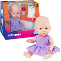 Boneca Pupeezinha Cuidados 31cm Com Mamadeira - Pupee Boneca Pupeezinha Cuidados 31cm Com Mamadeira - Pupee