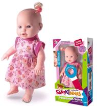Boneca que fala primeiros sons bebe coleção Sapekinhas Milk Boneca que fala primeiros sons bebe coleção Sapekinhas Milk