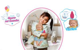Boneca Quero Ser Mamãe Faz Xixi Com Acessórios - Pupee