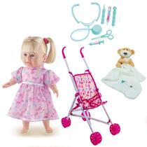Boneca Rafaeli Consulta Naninha Urso e Carrinho de Passeio Boneca Rafaeli Consulta Naninha Urso e Carrinho de Passeio