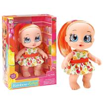 Boneca Rainbow Baby Frutinha Laranja Vinil Articulada 20cm - Bambola