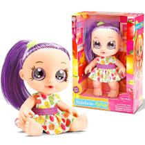 Boneca Rainbow Fruta Uva Roxa Cabelo Colorido Vinil Bambola Articulada para Meninas Boneca Rainbow Fruta Uva Roxa Cabelo Colorido Vinil Bambola Articulada para Meninas