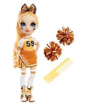 Boneca Rainbow High Cheer Poppy Rowan Orange Cheerleader Fashion Doll com 2 Poms Poms e Acessórios de Boneca, Grande Presente para Crianças de 6 a 12 anos