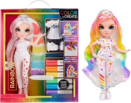 Boneca rainbow high color e create olhos azuis