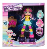 Boneca Rainbow Riley Patinadora 26 Cm C/ Controle Remoto Com Som e Luzes Manobras Incriveis - Candide
